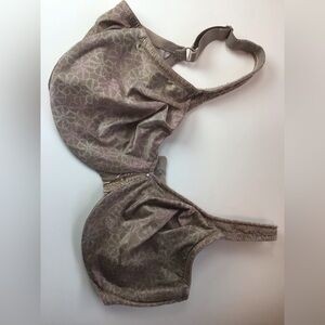 Olga Bra 42D Signature support Minimizer Underwire Bra Nude Beige Floral